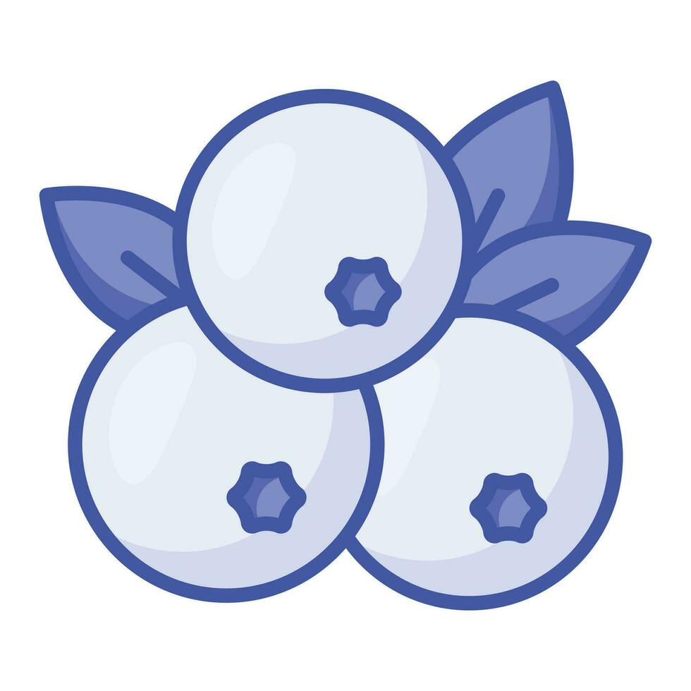 trendig ikon av blåbär, organisk aronia, bär med blad, friska vektor design