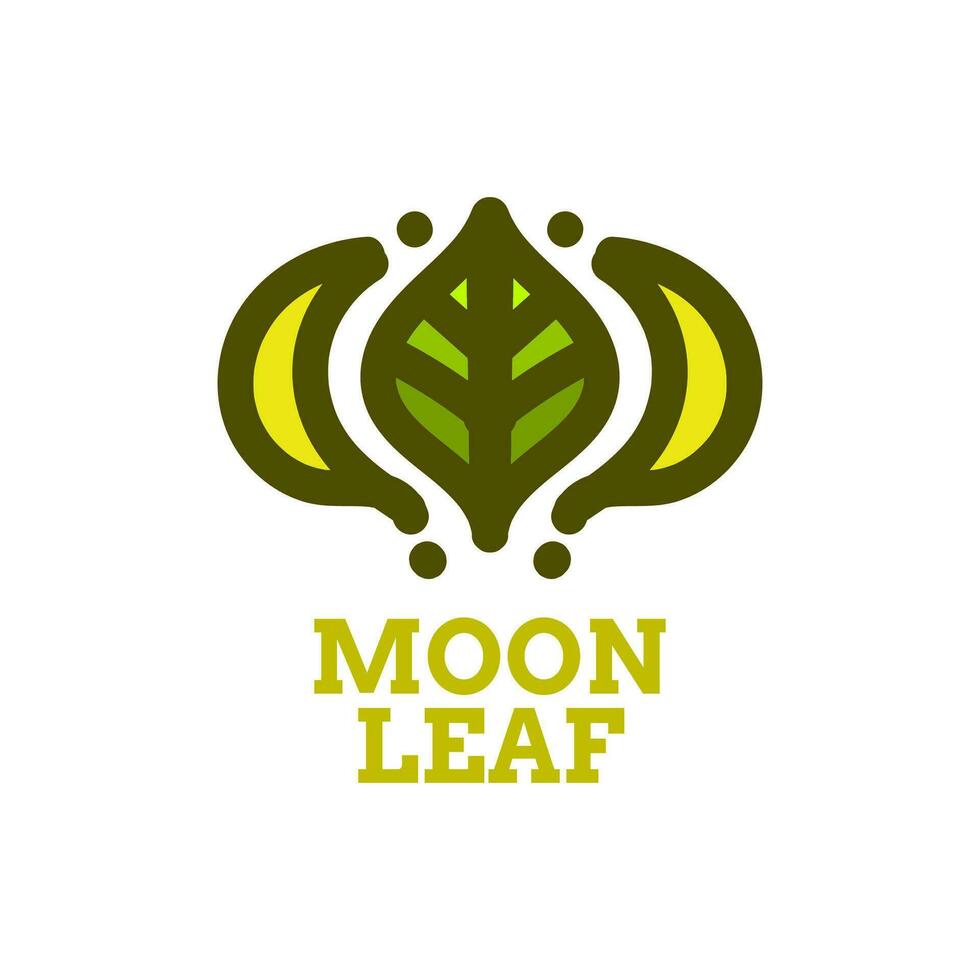 Mond Blatt Natur Logo Konzept Design Illustration vektor