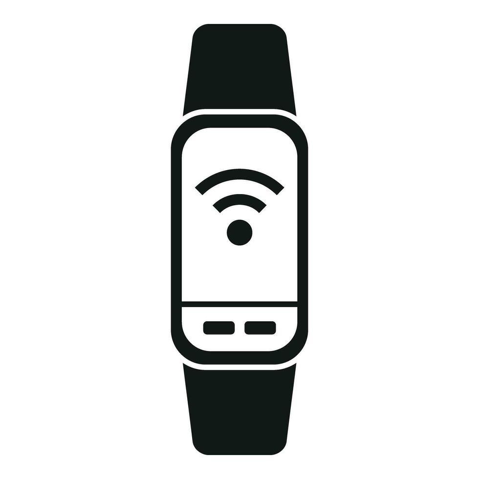 W-lan Fitness Band Symbol einfach Vektor. Uhr App vektor