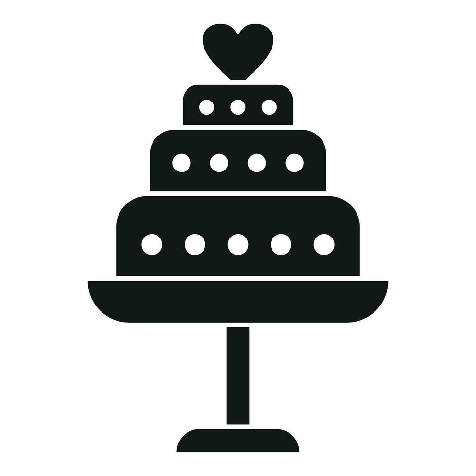 Hochzeit Kuchen Symbol einfach Vektor. Ehe Veranstaltung Planer vektor