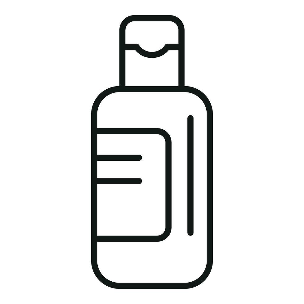 weiblich Shampoo Flasche Symbol Gliederung Vektor. Kosmetologie Farbe vektor