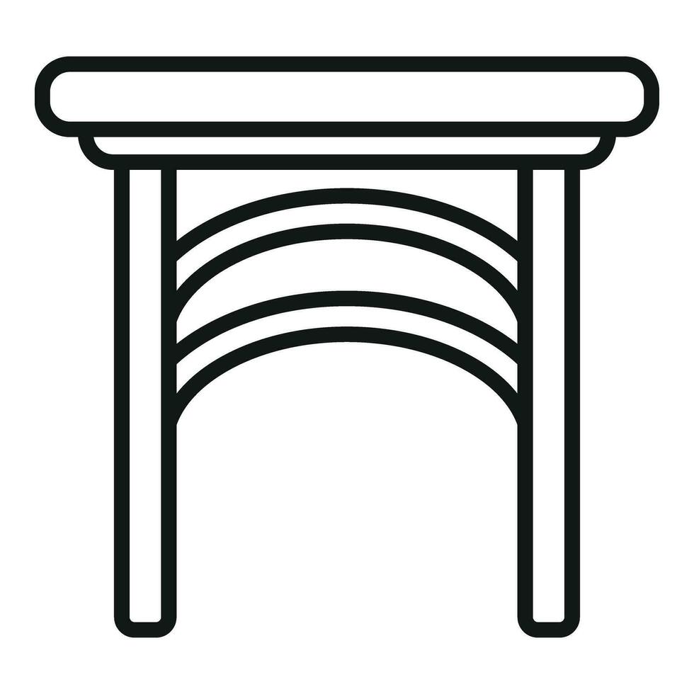 utomhus- möbel ikon översikt vektor. trä- tabell vektor