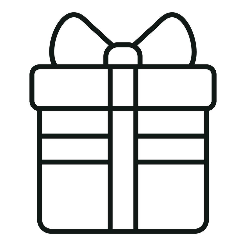 Ehe Geschenk Box Symbol Gliederung Vektor. App Paar Gelegenheit vektor