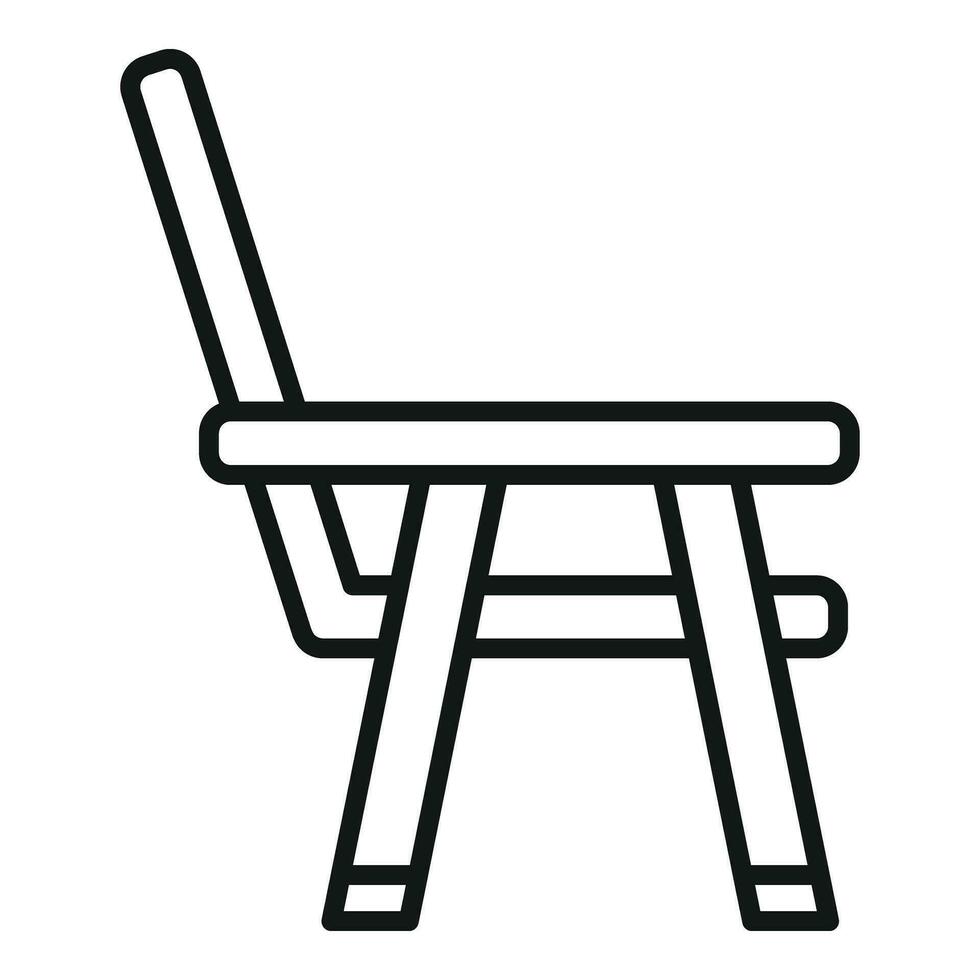 Strand Stuhl Symbol Gliederung Vektor. Zuhause Außen Möbel vektor