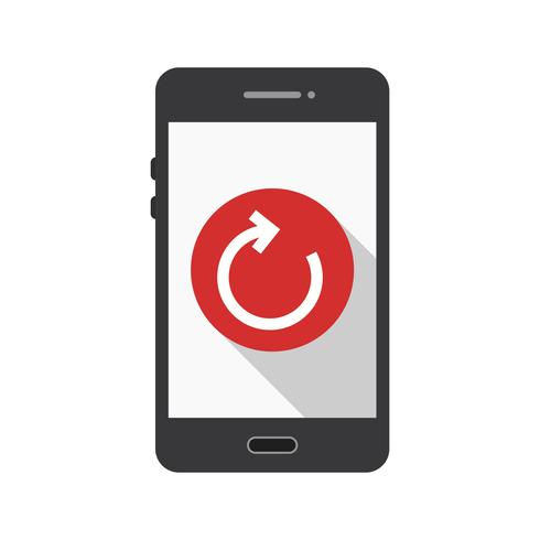 Mobile Anwendungsvektorsymbol zurücksetzen vektor