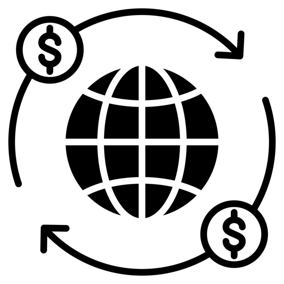 global Kosten Optimierung Symbol Linie Vektor Illustration