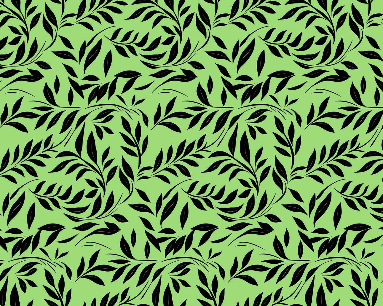 elegant Muster mit stilisiert Blätter auf ein Grün Hintergrund vektor