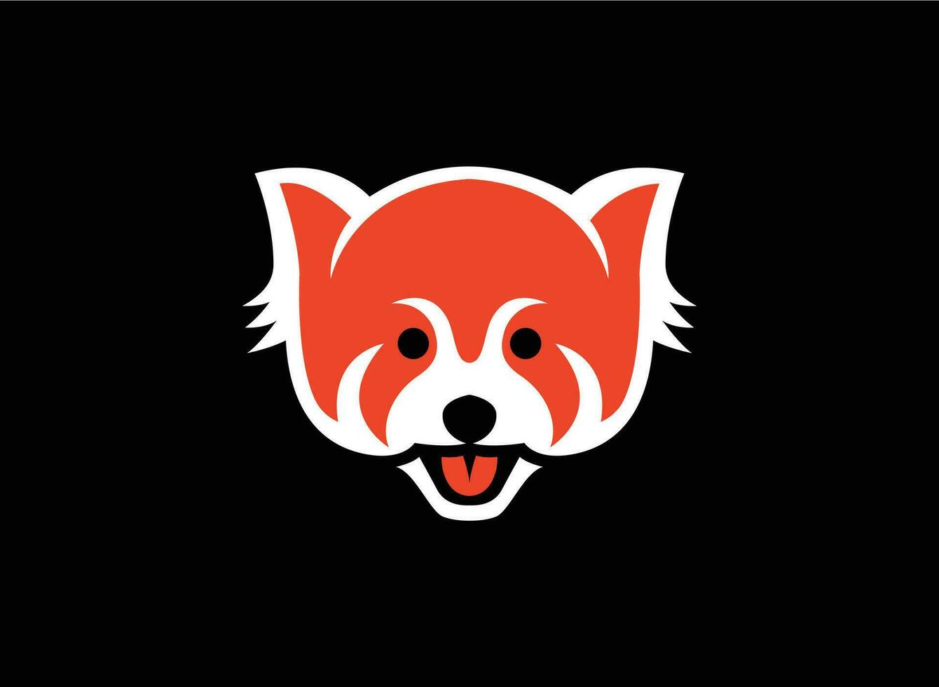 rot Panda Logo Vektor Illustration - - Tier Symbol