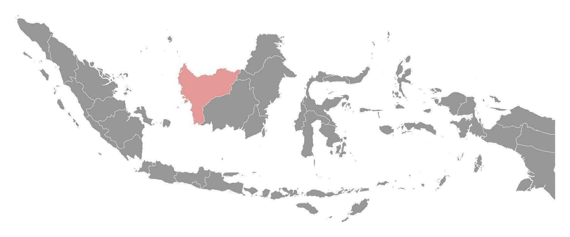 väst kalimantan provins Karta, administrativ division av Indonesien. vektor illustration.