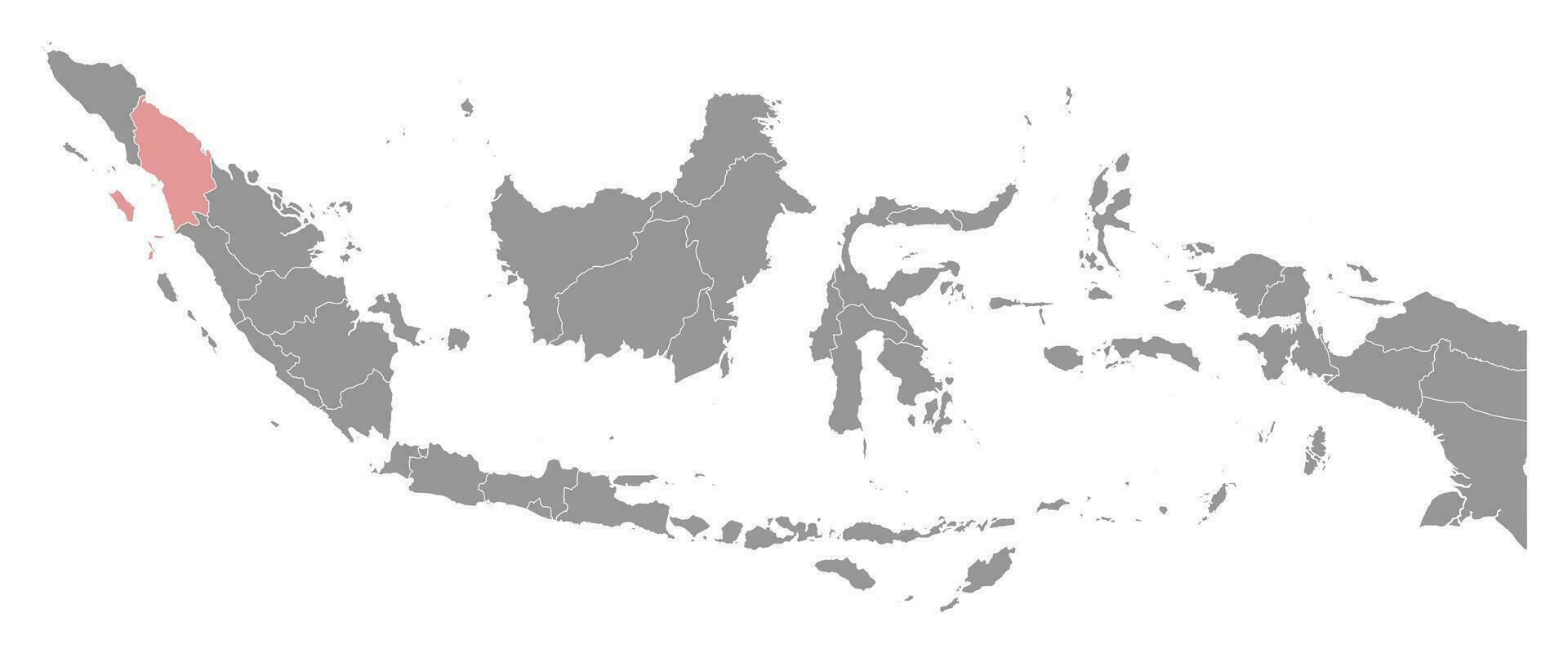 Norden Sumatra Provinz Karte, administrative Aufteilung von Indonesien. Vektor Illustration.