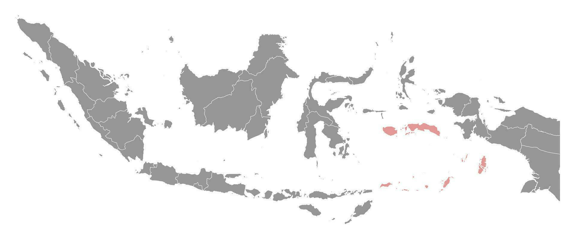 Maluku Provinz Karte, administrative Aufteilung von Indonesien. Vektor Illustration.