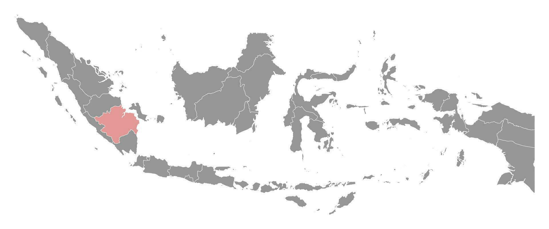 Süd Sumatra Provinz Karte, administrative Aufteilung von Indonesien. Vektor Illustration.