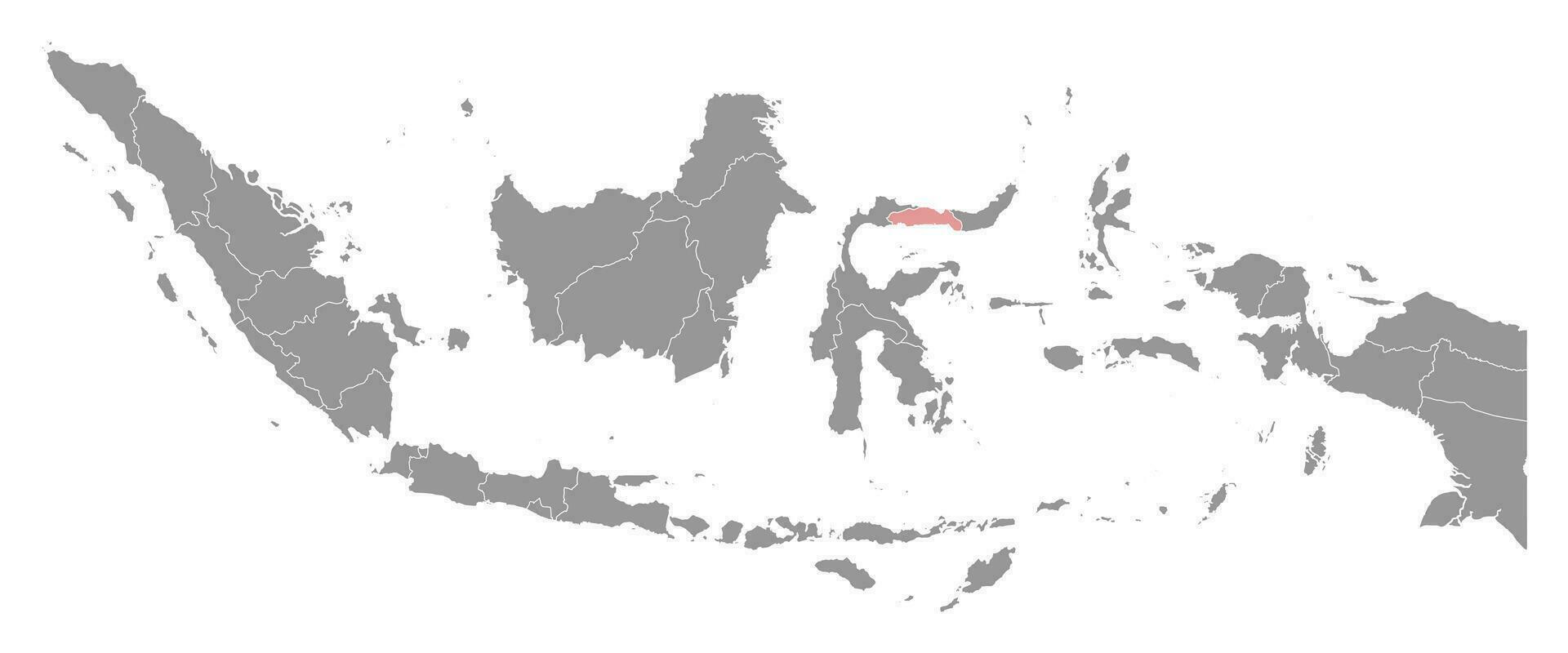 gorontalo provins Karta, administrativ division av Indonesien. vektor illustration.