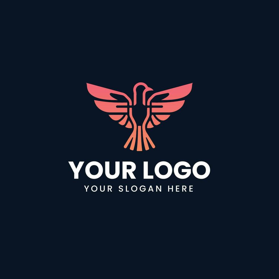 färgglad flygande fågel logotypdesign vektor