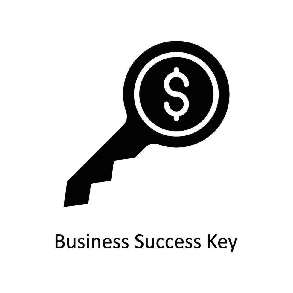 företag Framgång nyckel vektor fast ikon design illustration. företag och förvaltning symbol på vit bakgrund eps 10 fil