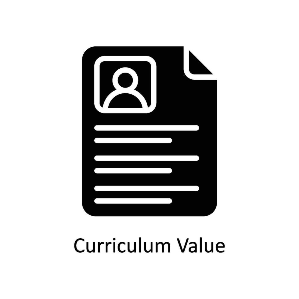 Lehrplan Wert Vektor solide Symbol Design Illustration. Geschäft und Verwaltung Symbol auf Weiß Hintergrund eps 10 Datei
