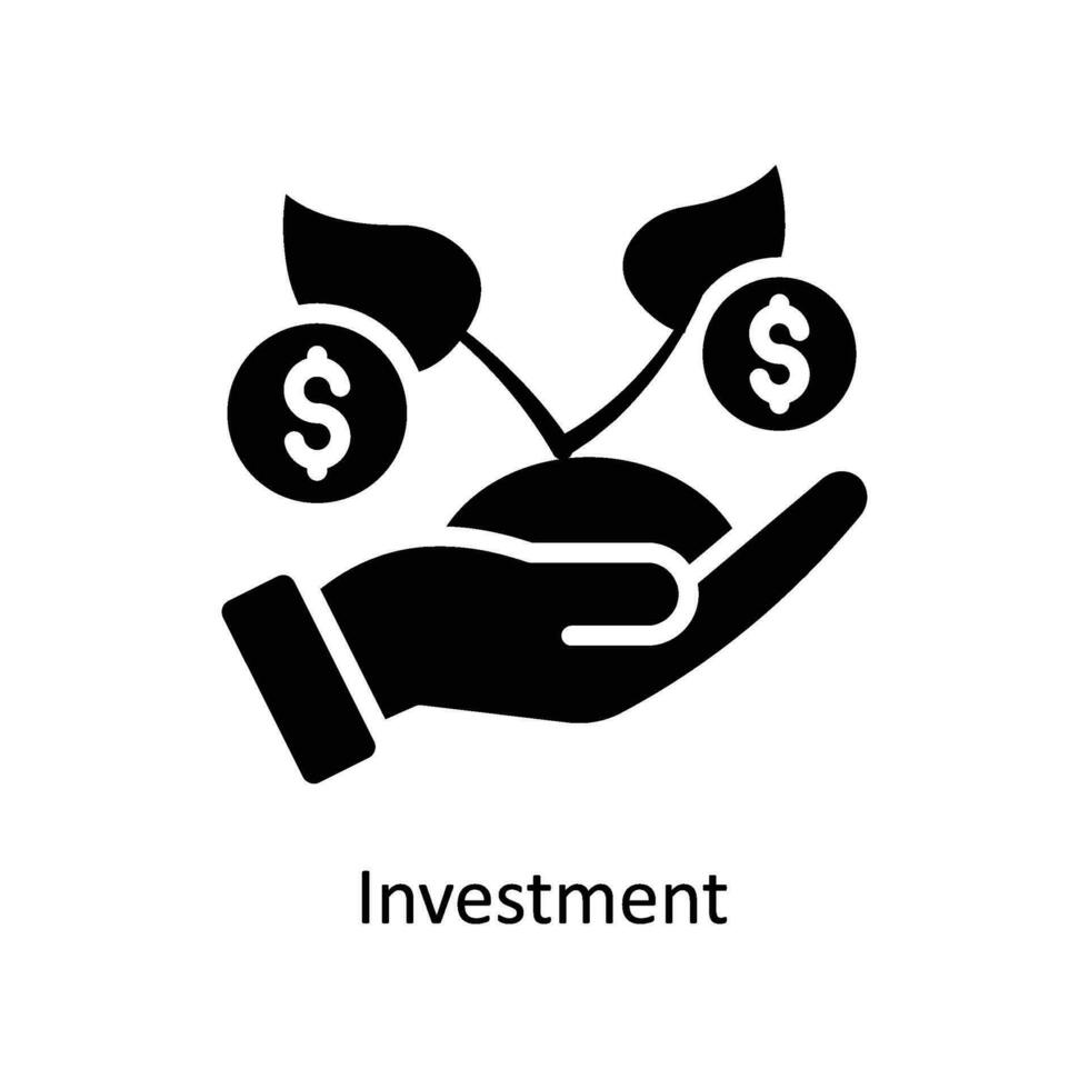 investering vektor fast ikon design illustration. företag och förvaltning symbol på vit bakgrund eps 10 fil