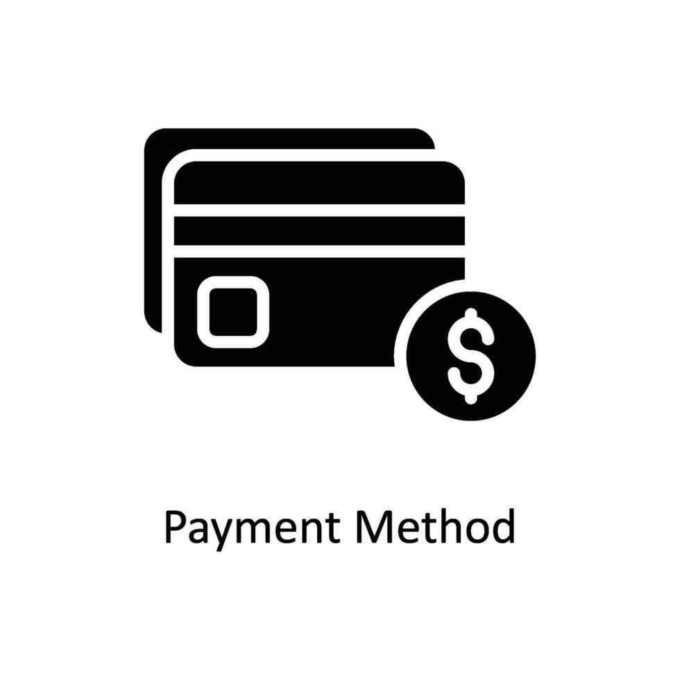 betalning metod vektor fast ikon design illustration. företag och förvaltning symbol på vit bakgrund eps 10 fil