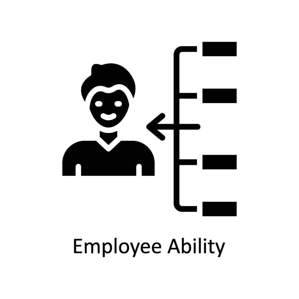 Mitarbeiter Fähigkeit Vektor solide Symbol Design Illustration. Geschäft und Verwaltung Symbol auf Weiß Hintergrund eps 10 Datei