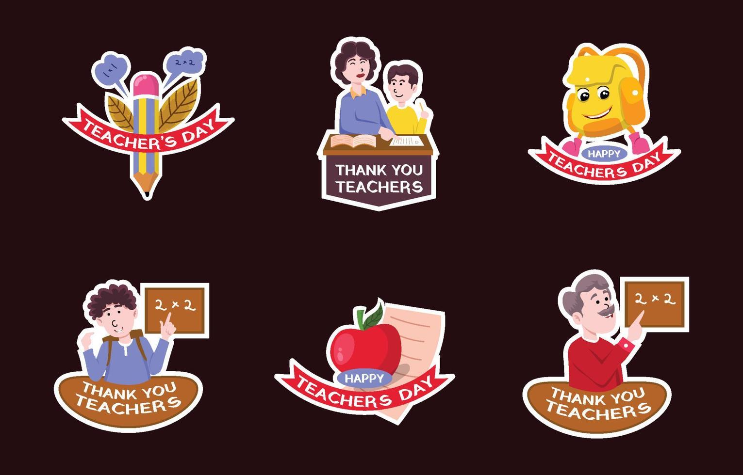 Happy Teachers Day Sticker vektor