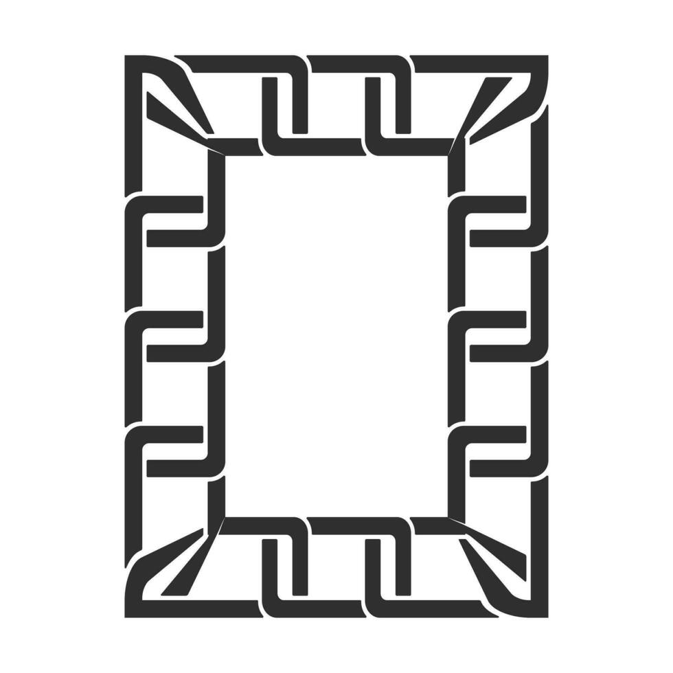 Kette Rahmen von rechteckig Form, Metall Links wiederholen endlos, Vektor Illustration isoliert