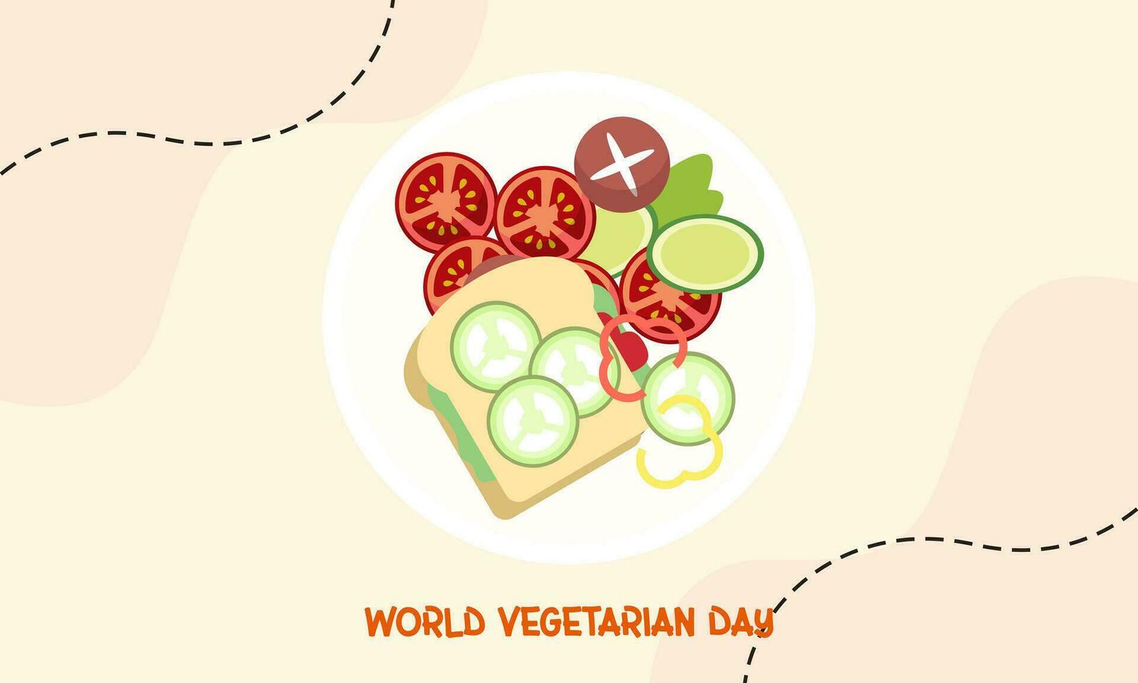 värld vegetarian dag firande bakgrund vektor