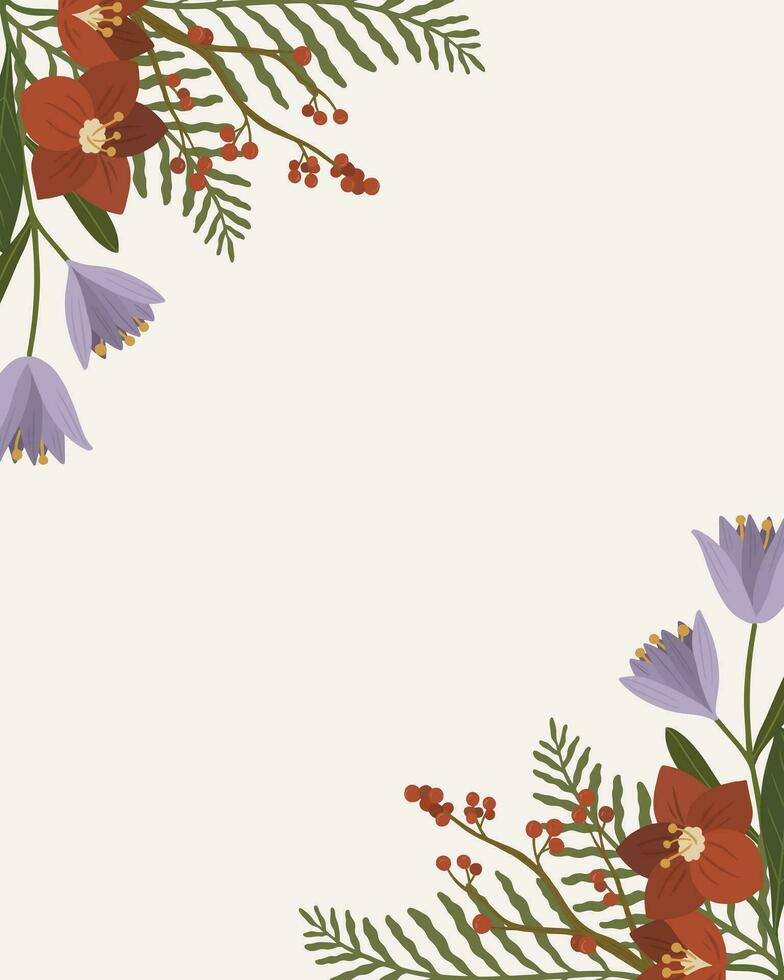 Blume Hintergrund eben Florist Dekoration Layout Illustration Vektor Bern, Mistel, Winter Rot, Eukalyptus