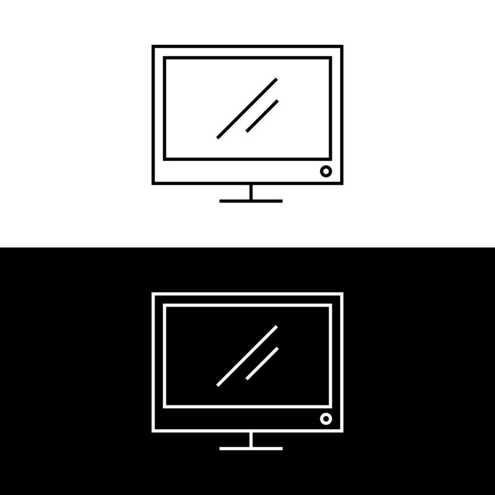 Symbol für Computermonitor. flaches PC-Symbol. Vektor-Illustration vektor