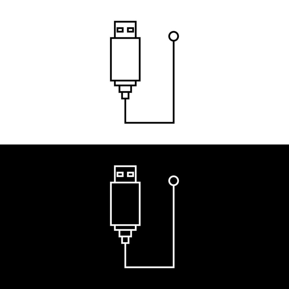 uSB kablar ikoner. elektronisk enhet inmatning kabel- sladd vektor