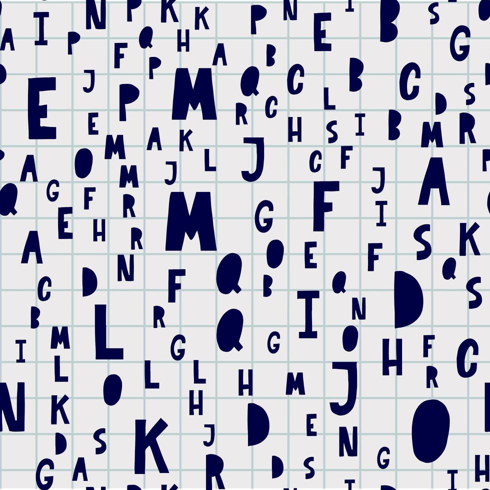 abstrakta bokstäver sömlösa mönster alfabet ord abc vektor