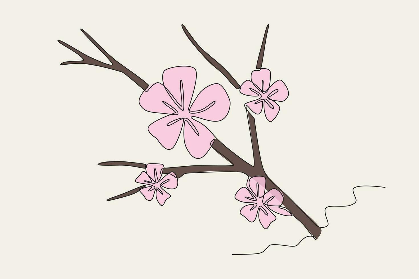 farbig Illustration von Frühling Kirsche Blüten vektor