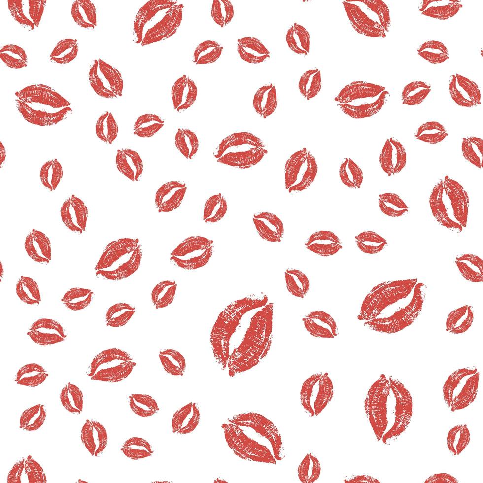 Vektor nahtlose Hintergrund Kuss Lippen druckt Muster
