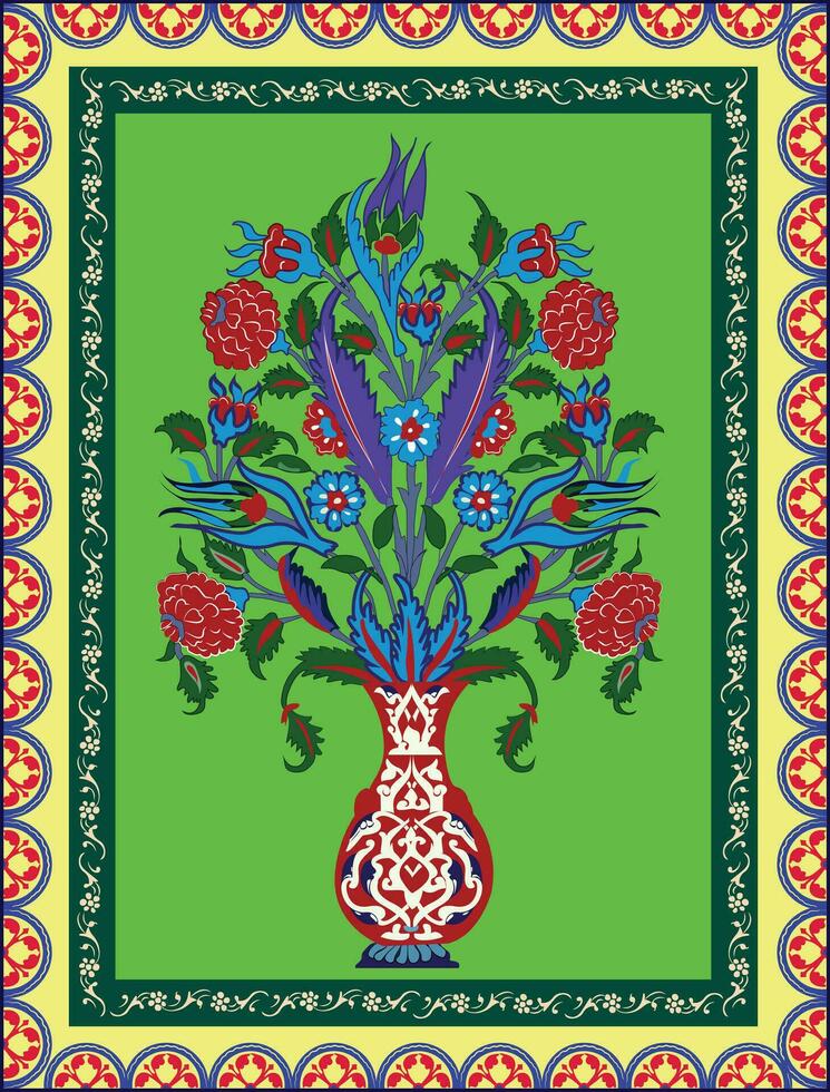 indisch Mogul Blume Motiv Hintergrund Grenze, nahtlos Blumen- Mauer Muster von das Mogul Epoche, Mogul traditionell bunt Bogen Tor Vektor Muster,