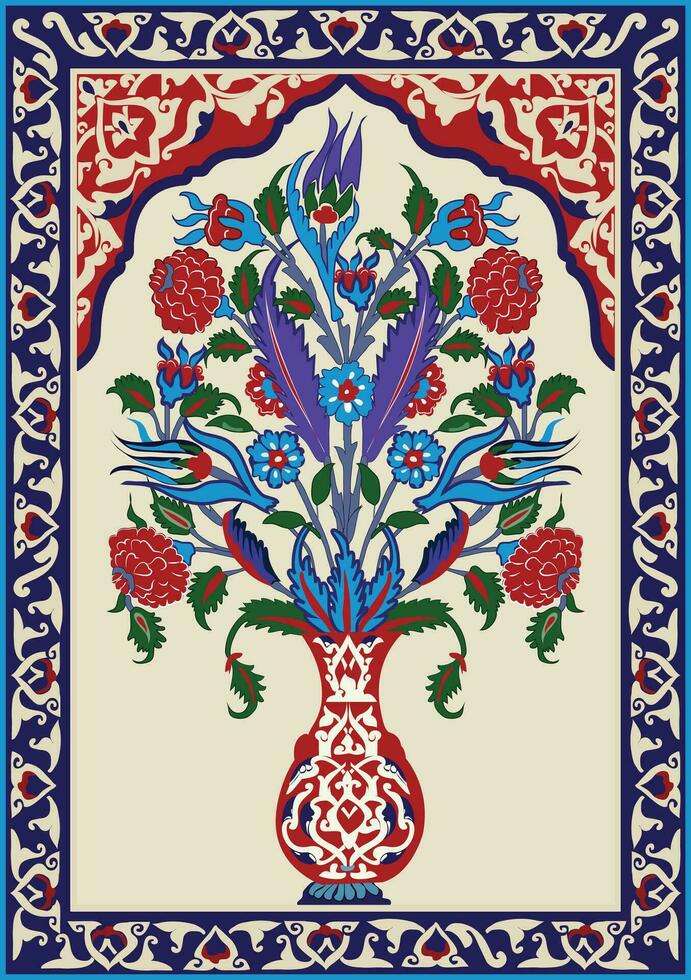 indisk mughal blomma motiv bakgrund gräns, sömlös blommig vägg mönster av de mughal epok, mughal traditionell färgrik båge Port vektor mönster,