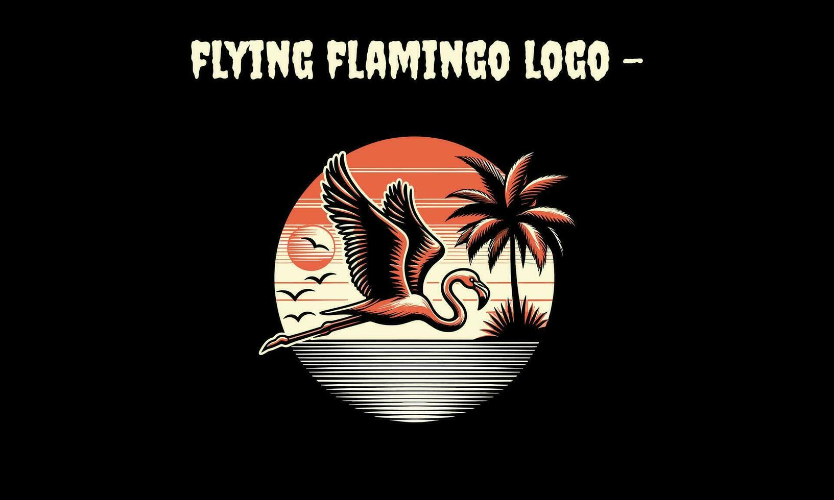 flamingo och handflatan vektor konstverk design