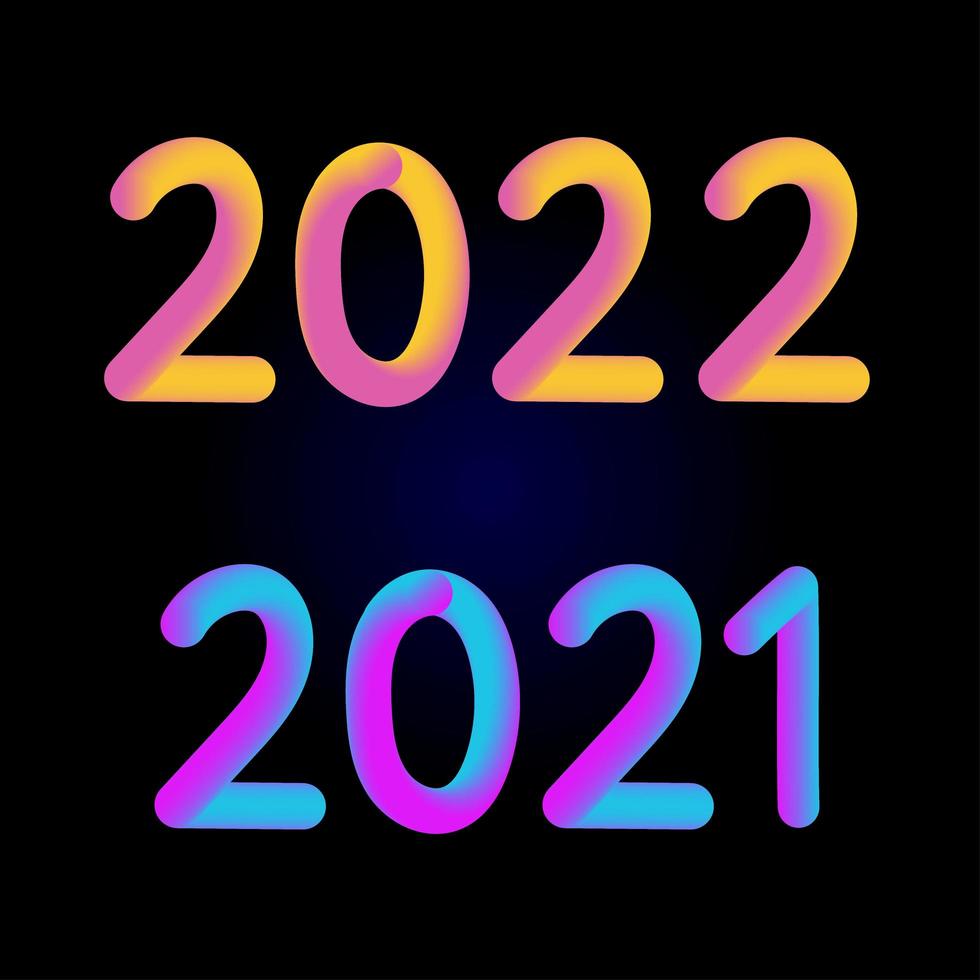 Frohes neues Jahr 2021 2022 Design 3D modernes Design für Kalender, Einladungen, Grußkarten, Urlaubsflieger oder Drucke. vektor