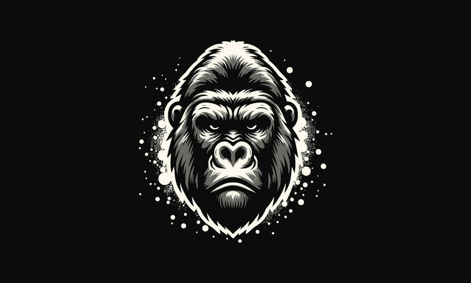 Kopf Gorilla wütend Vektor Illustration eben Design