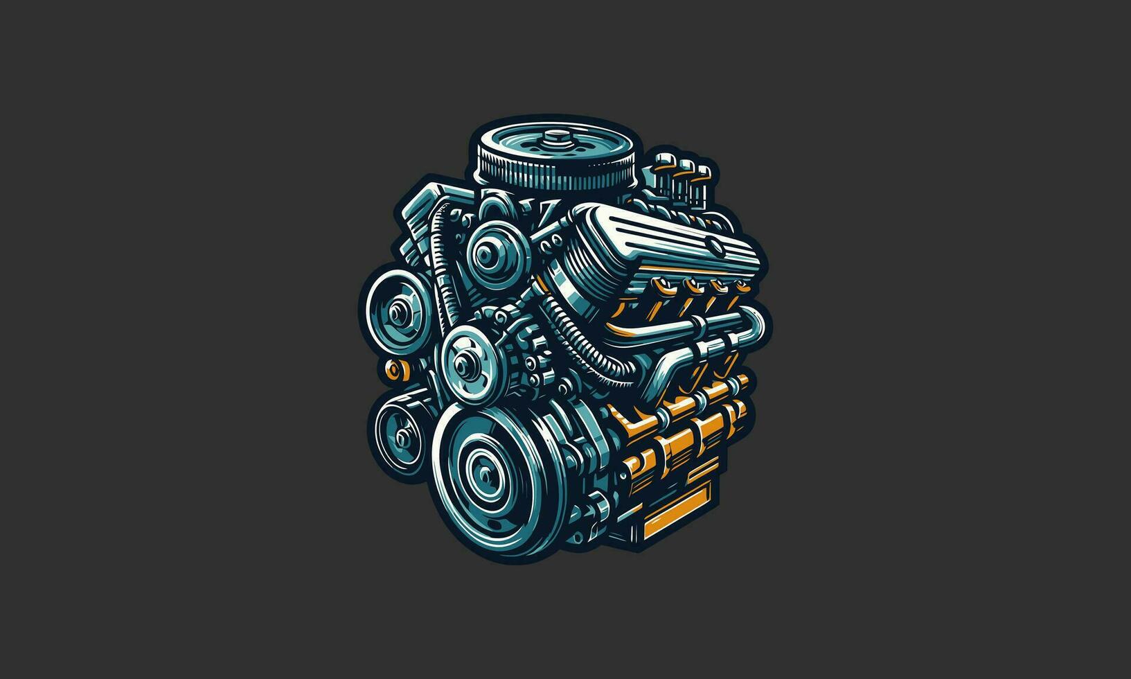 motor vektor illustration logotyp platt design