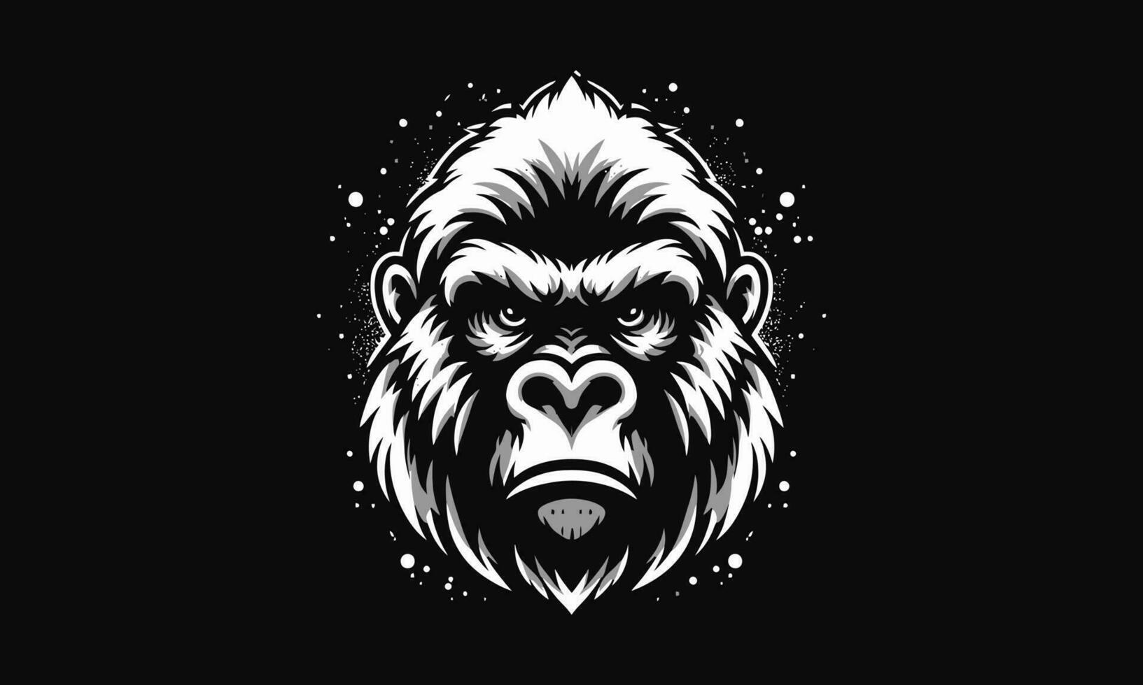 Kopf Gorilla wütend Vektor Illustration eben Design