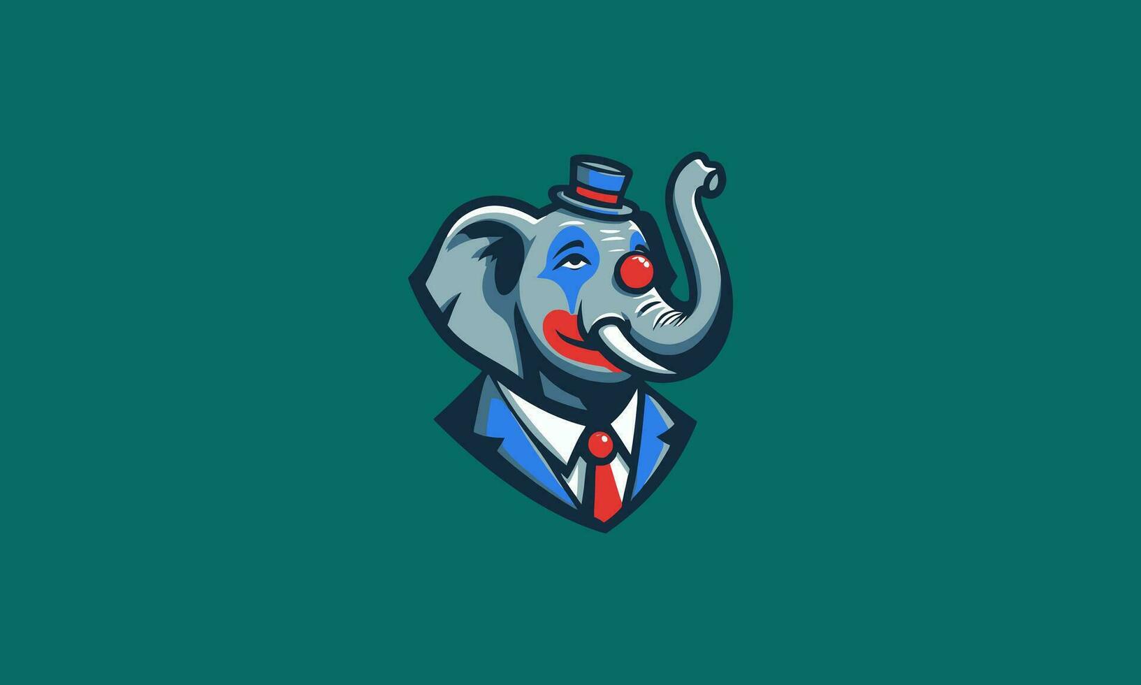 Kopf Elefant Clown Vektor Logo Design