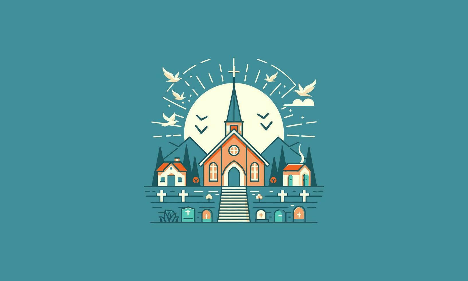 Kirche schön Vektor Illustration eben Design