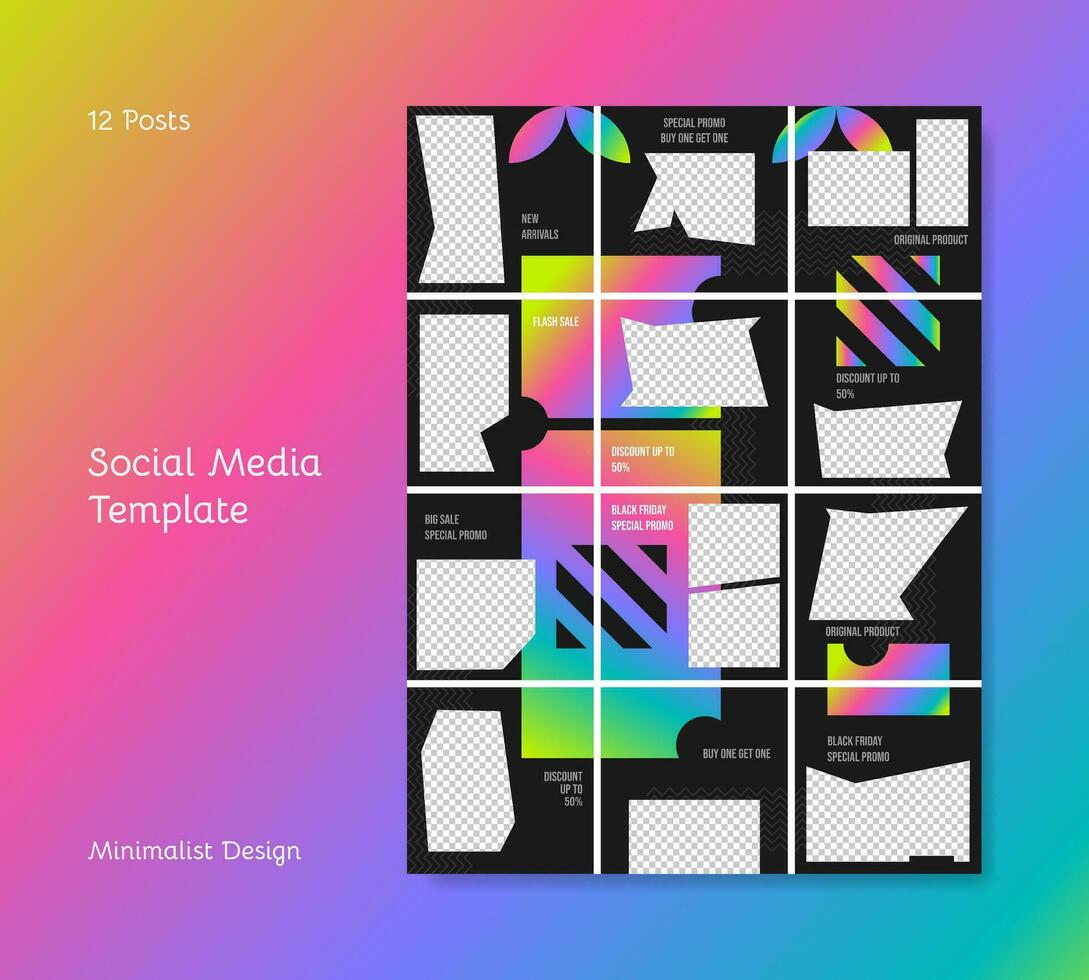 Sozial Medien Einspeisungen Vorlage mit minimalistisch Design vektor