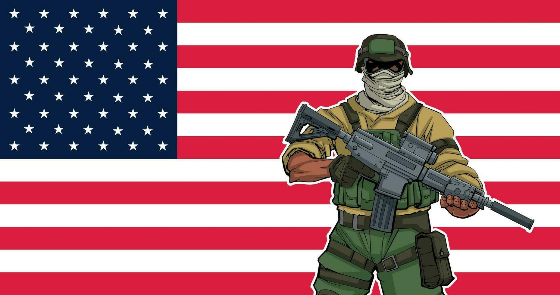 amerikanisch Soldat Hintergrund vektor