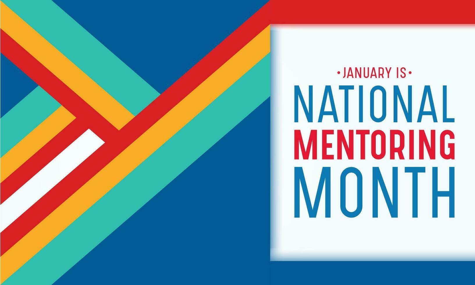 National Mentoring Monat ist beobachtete jeder Jahr im Januar. Januar ist National Mentoring Monat. Urlaub Konzept zum Banner, Gruß Karte, Poster mit Hintergrund Design. Vektor Illustration.