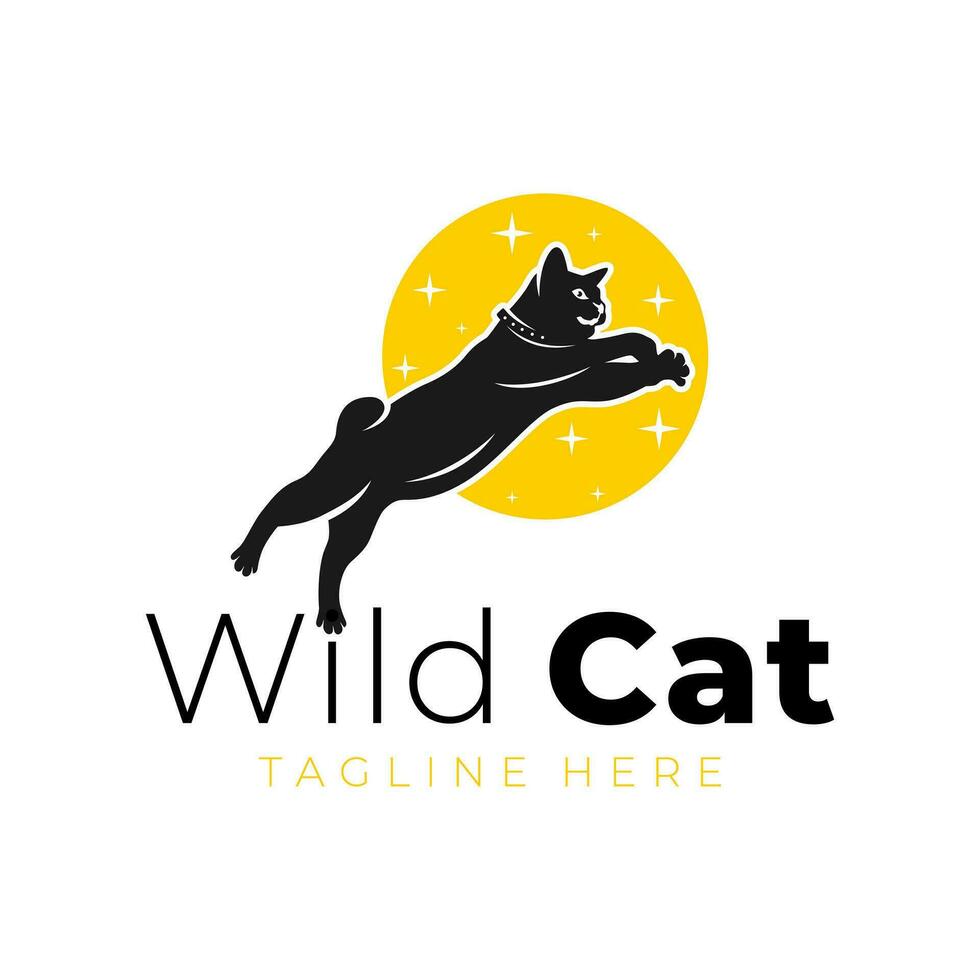 wild Katze Illustration Logo vektor