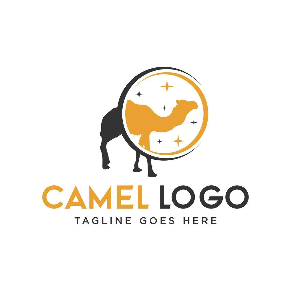 öken- kamel djur- logotyp vektor
