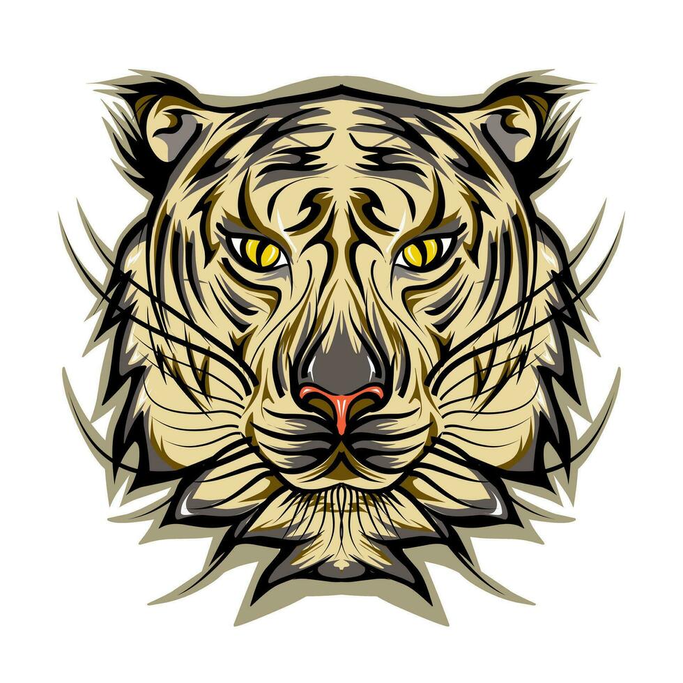 stam- tiger huvud maskot klistermärke illustration. perfekt för tatueringar, klistermärken, hattar, kläder, logotyper, ikoner vektor