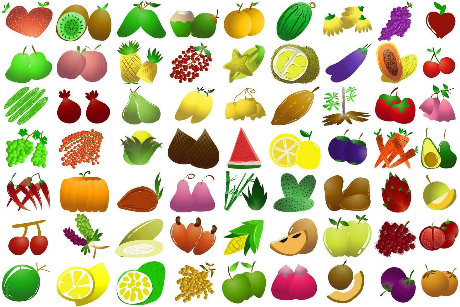 illustration av typer av frukt. perfekt för element av kokböcker, tidningar, tidningar, presentationer, reklam vektor