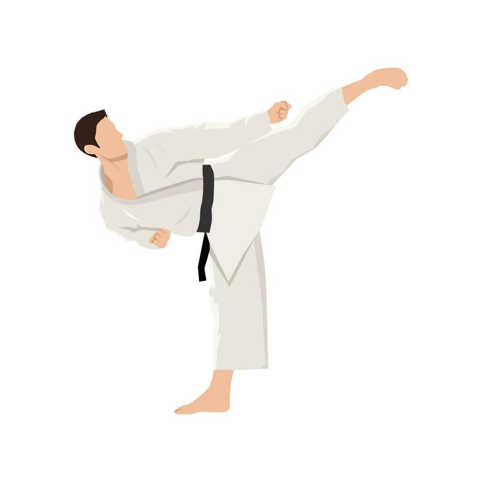 karate sparka. krigisk konst. inskrift på illustration är en hieroglyfer av karate. vektor