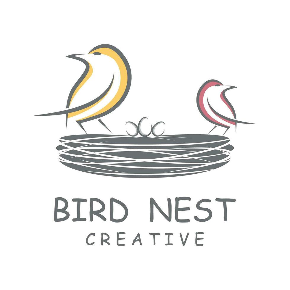 Vogel Nest Logo Design, Vogel Haus Vektor zum Eier, einfach modern und elegant Vogel Nest Logo, Logo zum Natur Fotograf, Startups oder ein Geschäft Logo mit ein Natur Thema